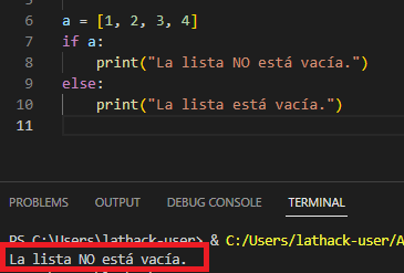 Uso de condicionales en Python