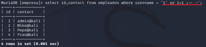 Vulnerabilidad de Inyección SQL