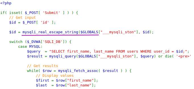 Inyección SQL en la máquina DVWA