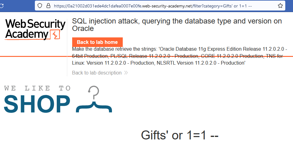 Inyección SQL en ORACLE