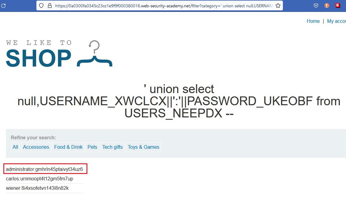 Inyección SQL en ORACLE